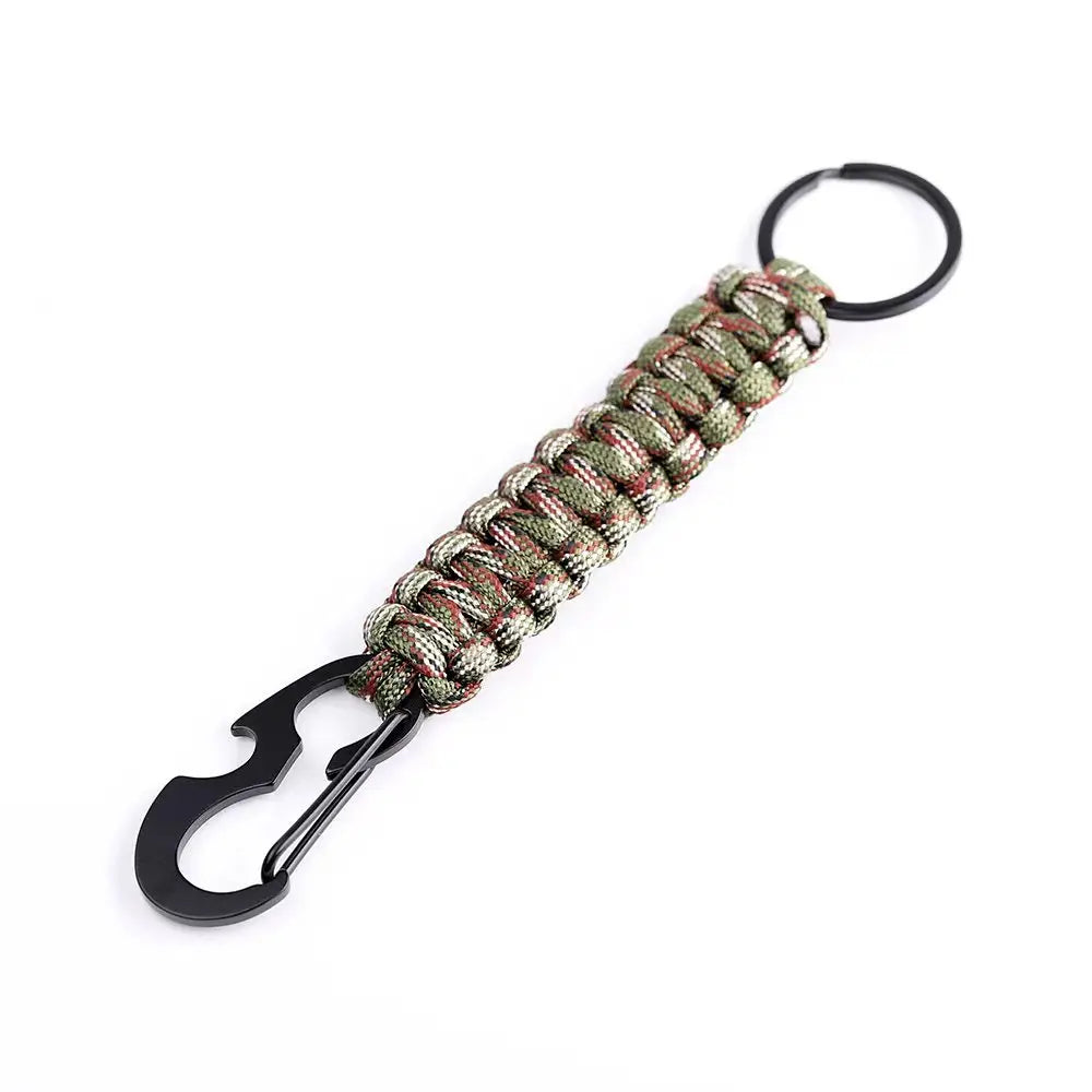 Robuster Paracord Schlüsselanhänger mit Karabiner und Flaschenöffner für Outdoor