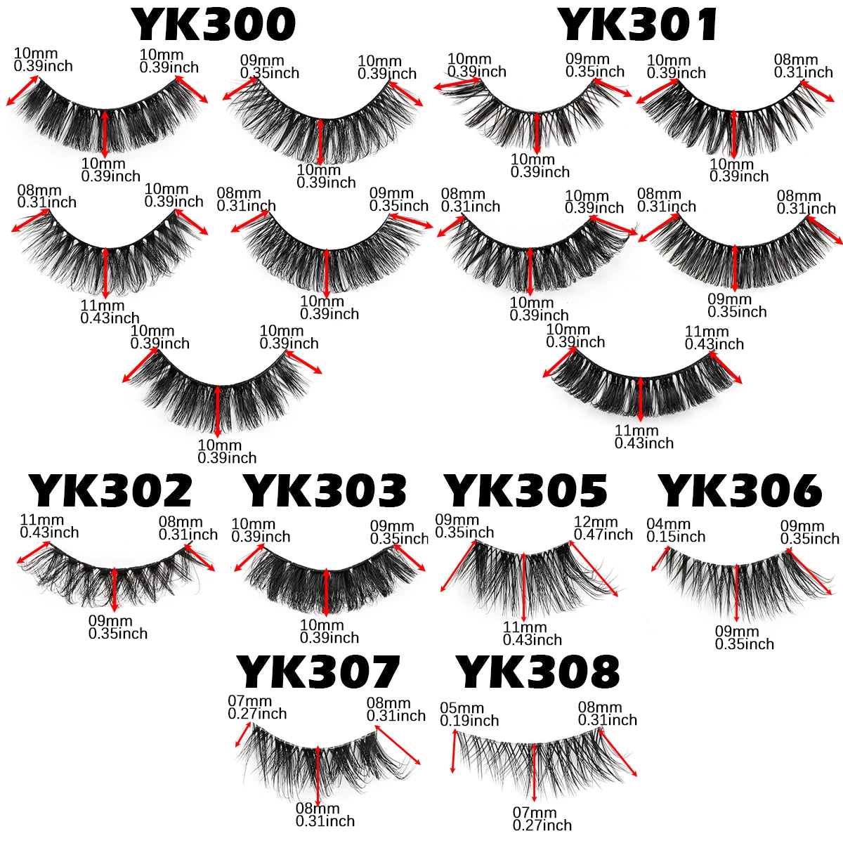 Natürliche, dramatische Katzenaugen-Wimpern – 3 oder 10 Paar halbe Wimpern schwarz