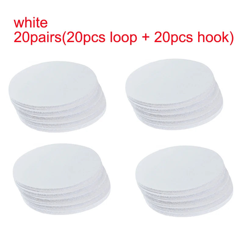 Rutschfeste 60 mm Hakenschlaufen-Aufkleber, selbstklebend in Schwarz - Weiß