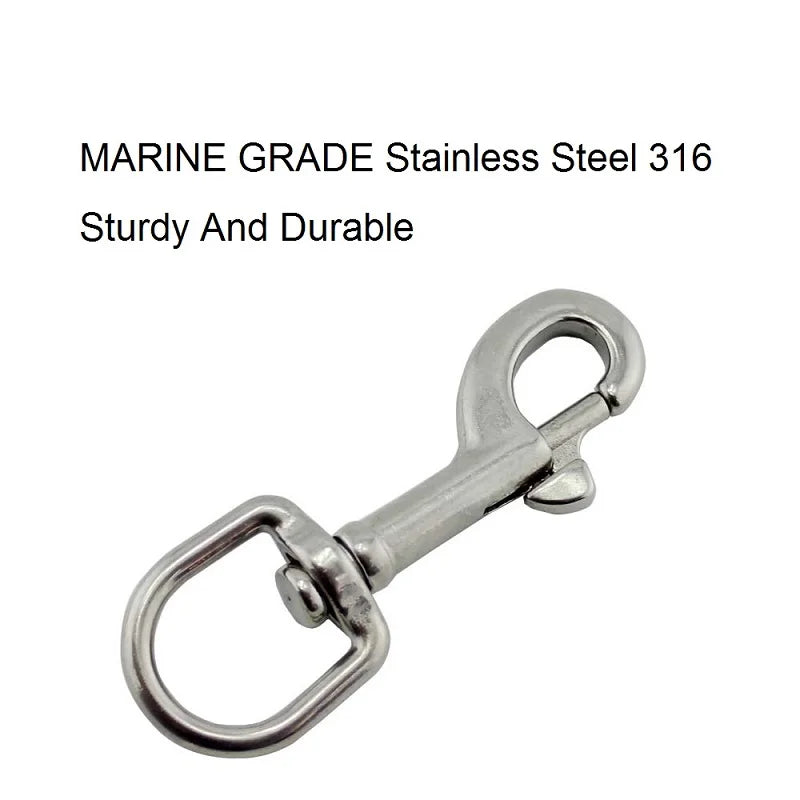 Rostfrei - robust: 5x drehbare Edelstahl-Karabiner 65-91mm für Outdoor - Hund