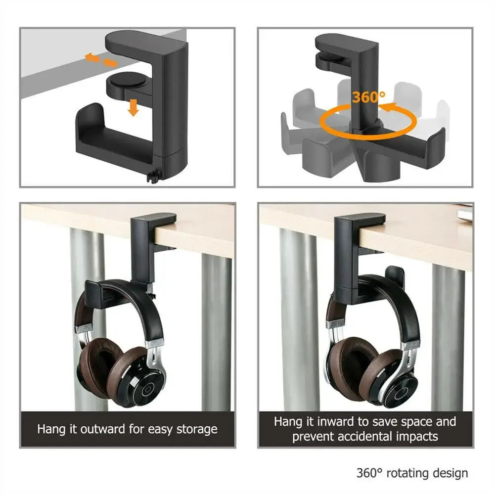 Verstellbarer 360° Headset Halter für Schreibtisch bis 40mm Dicke