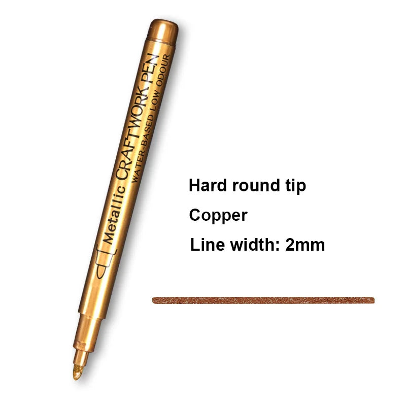 Glänzende Metallic Marker Gold - Silber – Permanente Pinselstifte für Kreative