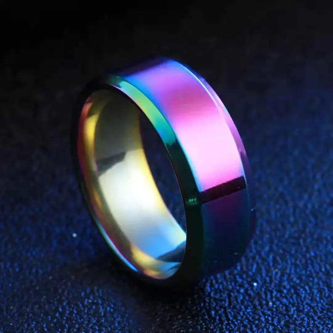 Schwarzer Edelstahl Ring 8mm Band für Hochzeit Verlobung Unisex