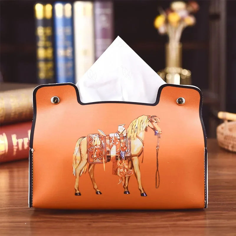 Leder Tissue Box Retro Stil Wasserdicht für Auto Wohnzimmer Bad
