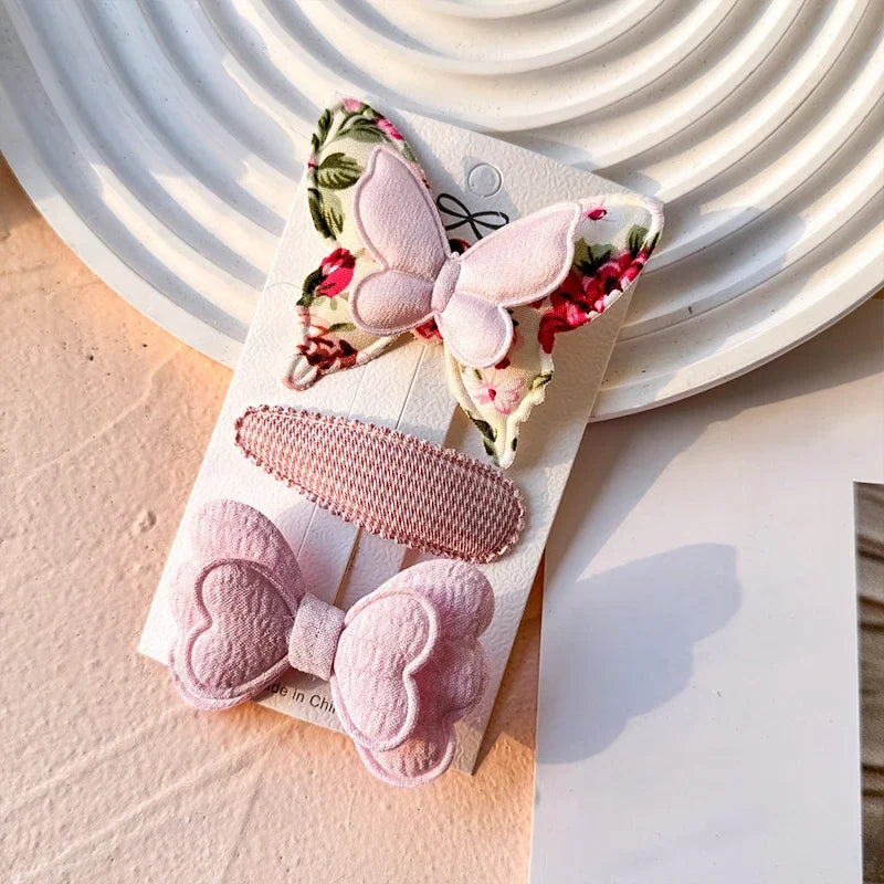 Bunte Doppel-Schicht Schmetterling Haar Clips für Mädchen