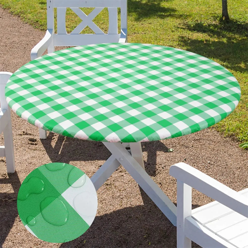 Elastische Vinyl Tischdecke wasserdicht für Heim und Garten