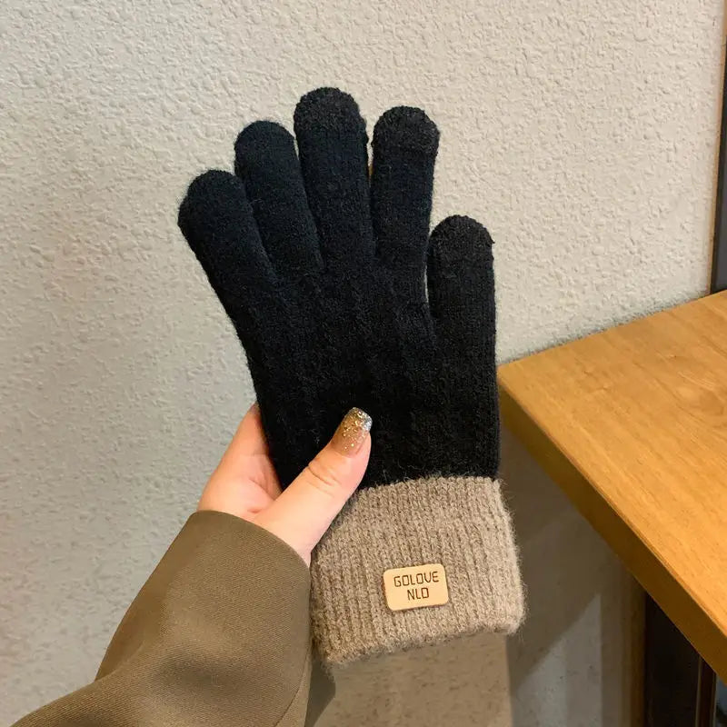 Warme Strickhandschuhe mit Touchscreen-Funktion für Damen und Herren