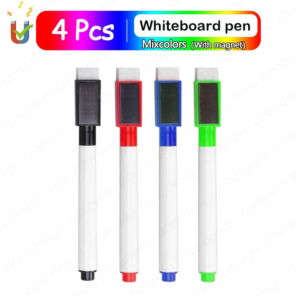 Magnetische Whiteboard-Stifte 4/8er Set – Löschbar, farbig - platzsparend