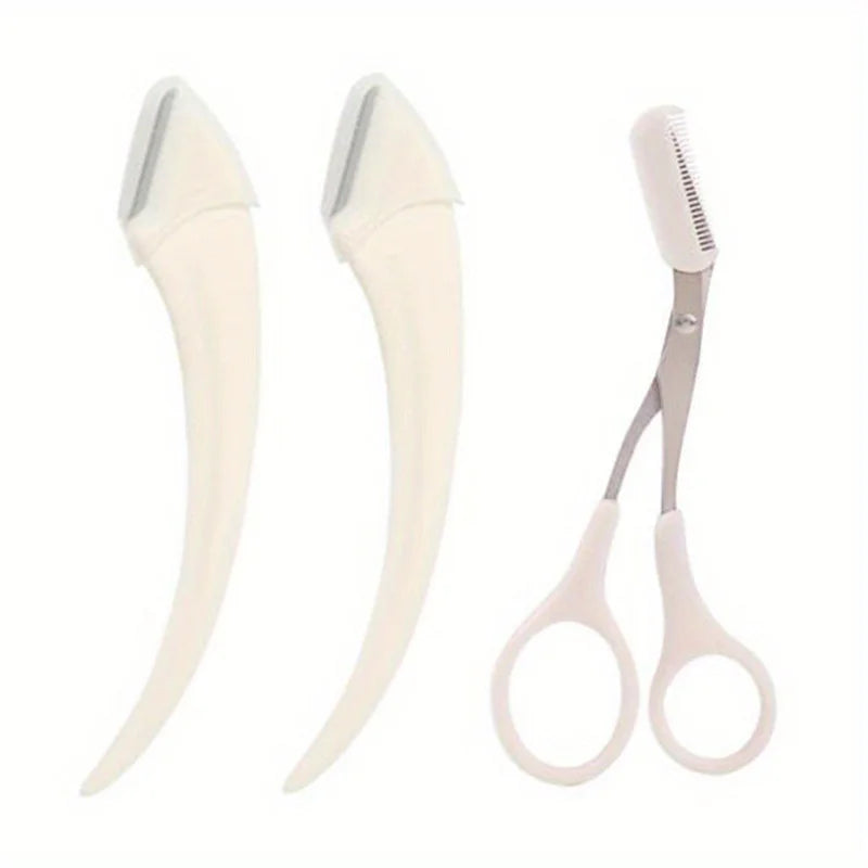 Präzises Augenbrauentrimmer-Set 3-teilig für natürlich perfektes Styling ohne Strom