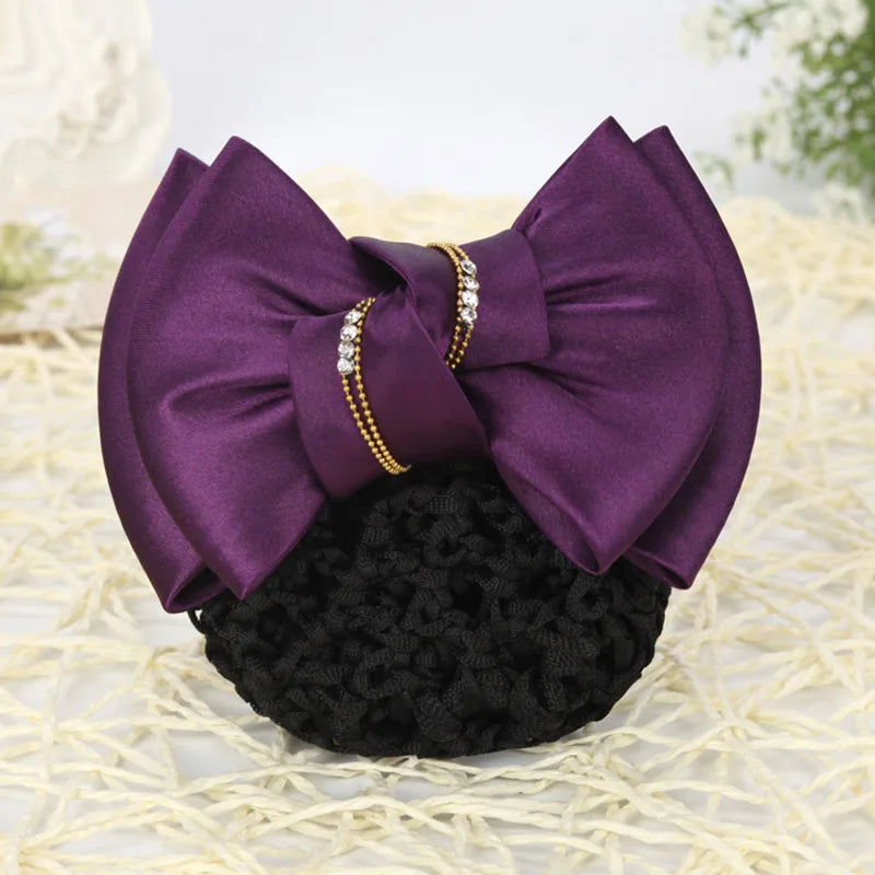 Elegante Satin Haarspange mit Netz für sicheren Halt – 11x9 cm Accessoire