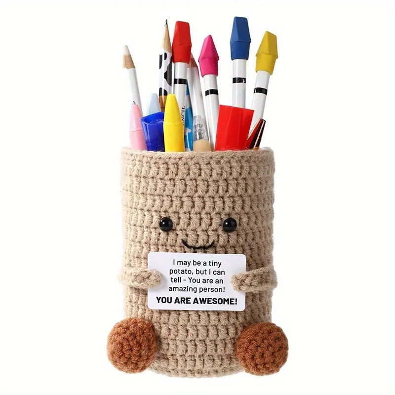 Lustiger Kartoffel Stifthalter Handgefertigter Desktop Organizer mit Korb