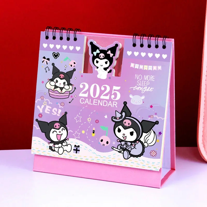Charmanter 2025 Tischkalender mit kawaii Design und täglicher - monatlicher Planung