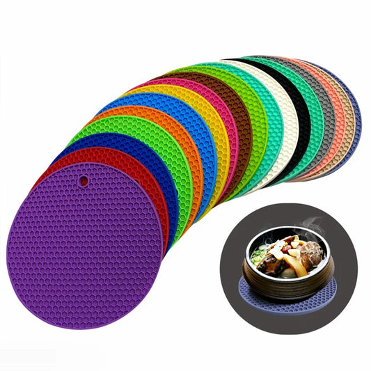 18cm Runde Silikonmatte Hitzebeständig Rutschfest Tischset Untersetzer Küche