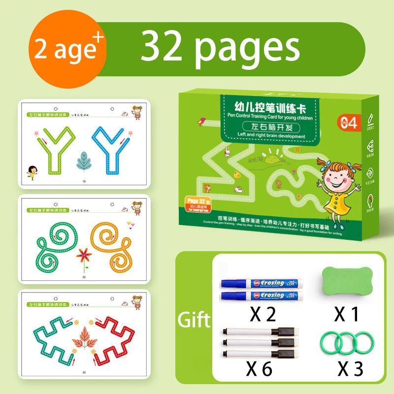 Wiederverwendbares Übungsbuch für kinderleichtes Schreiben lernen