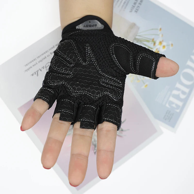 Rutschfeste Fitnesshandschuhe mit atmungsaktivem Mesh für Damen und Herren