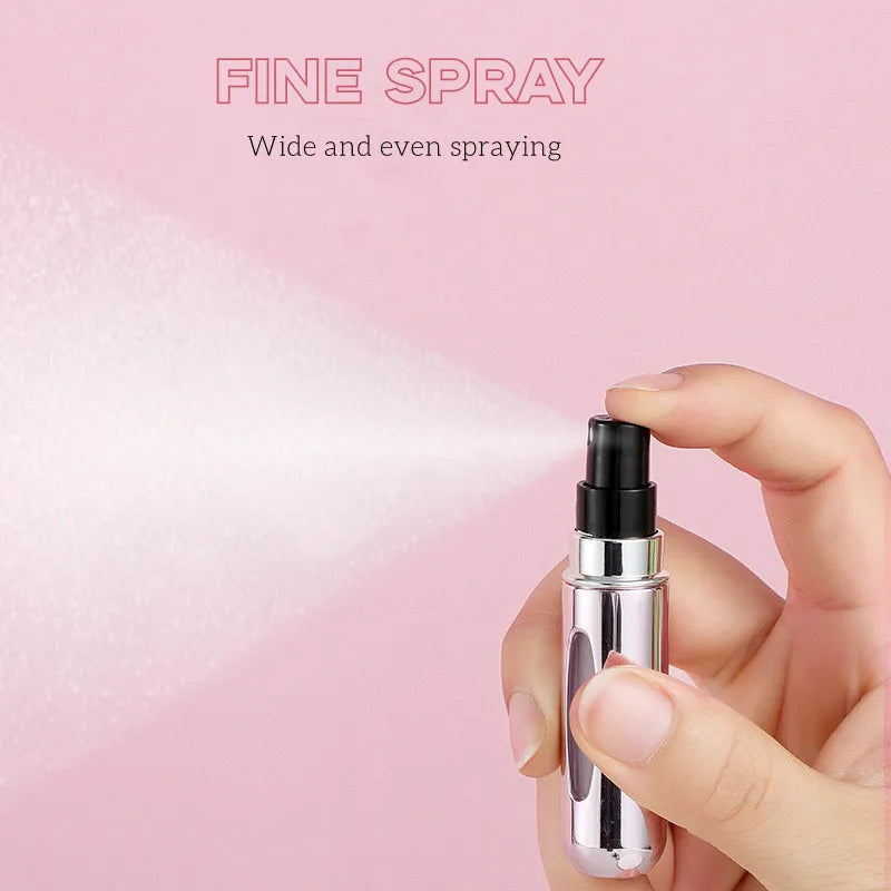 Praktische 5ml Mini Sprühflasche – Nachfüllbar, bunt - ideal für Reisen