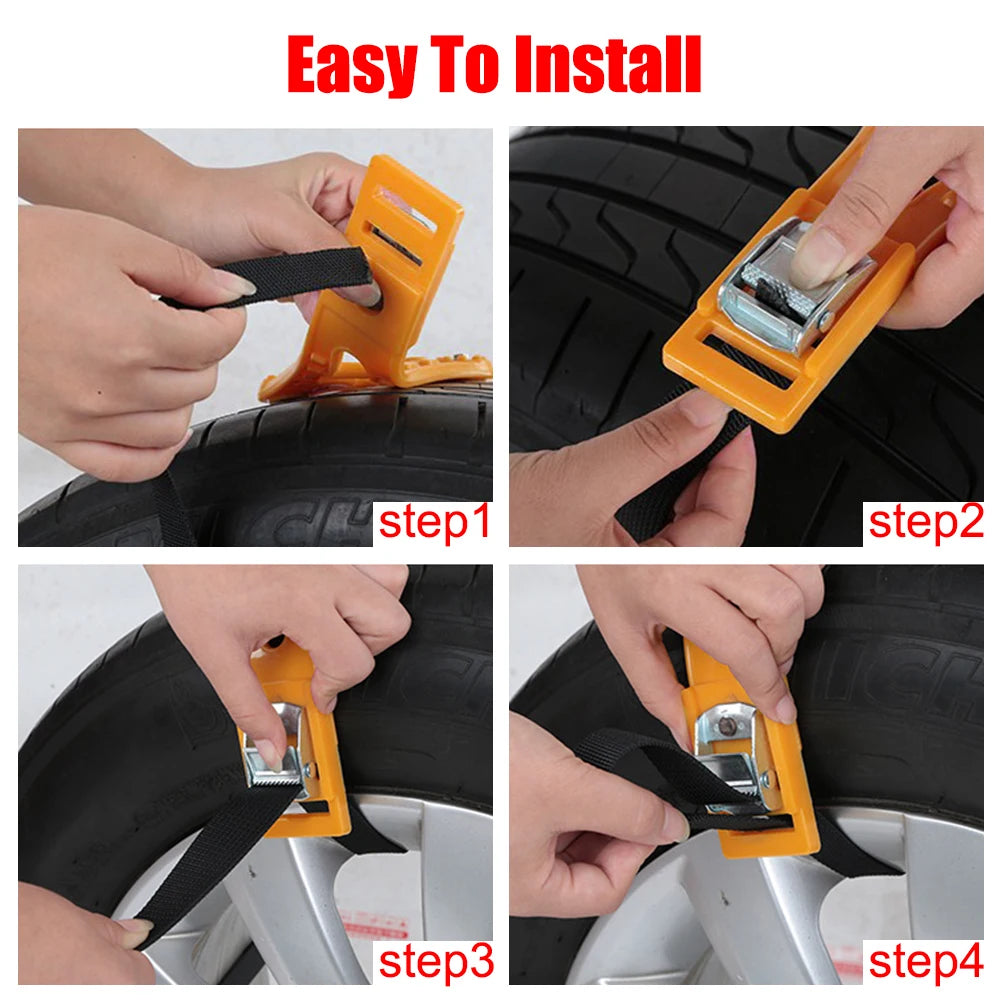 Schneeketten mit TPU Dual-Schnalle für sichere Fahrt bei Eis und Schnee