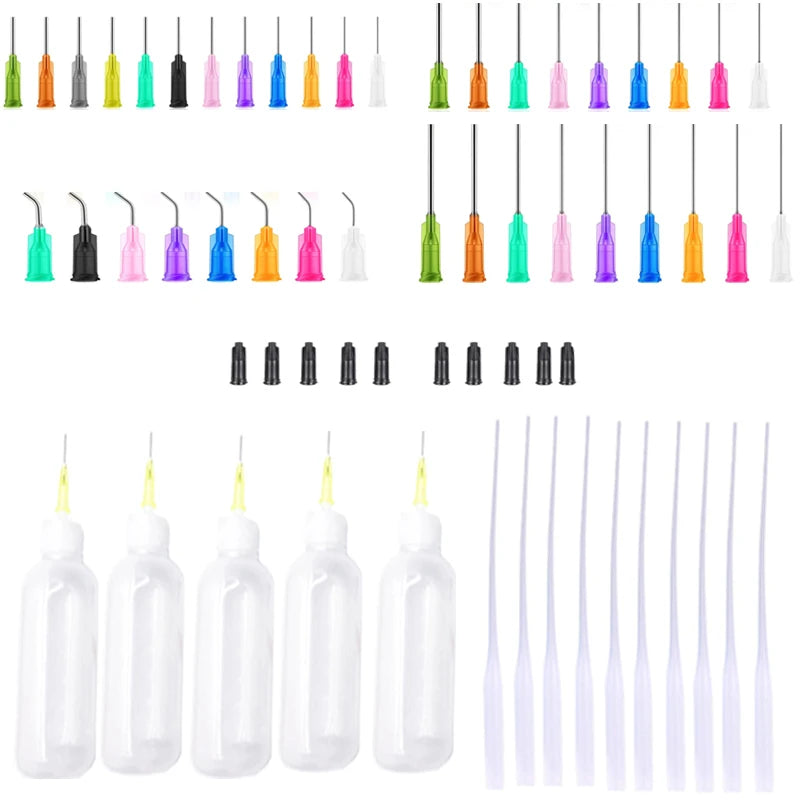 Präzises Spender-Applikator-Set mit 30/50ml Flaschen - stumpfen Nadeln für Hobby - Technik