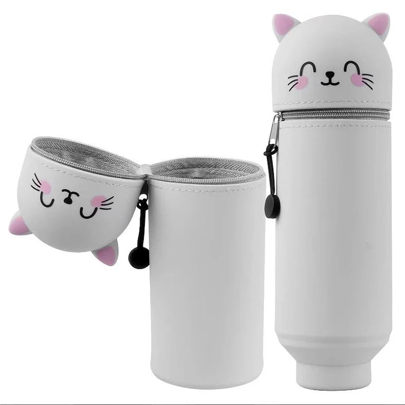 Kreatives Cartoon Panda Silikon Federmäppchen, faltbar mit Reißverschluss