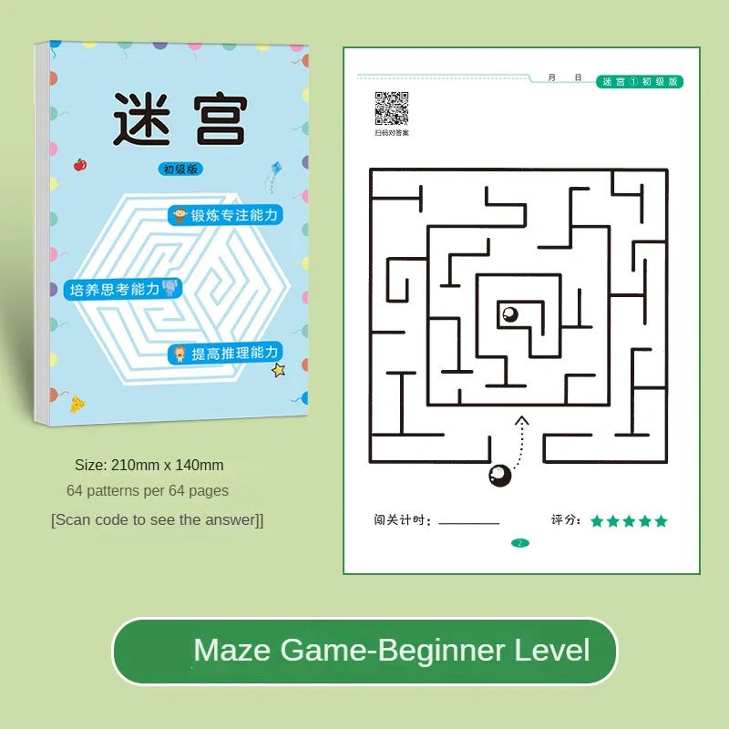 Spielerisch Lernen: Kinder Labyrinth Spielbuch für Konzentration - Köpfchen, 3–12 Jahre