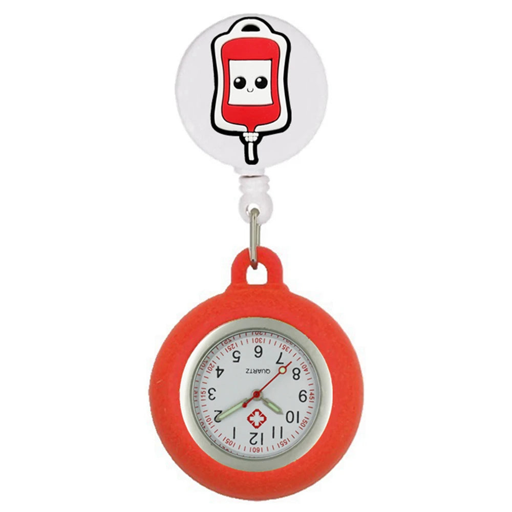 Präzise - stilvoll: Unisex Fob Taschenuhr mit medizinischen Symbolen, 4 cm
