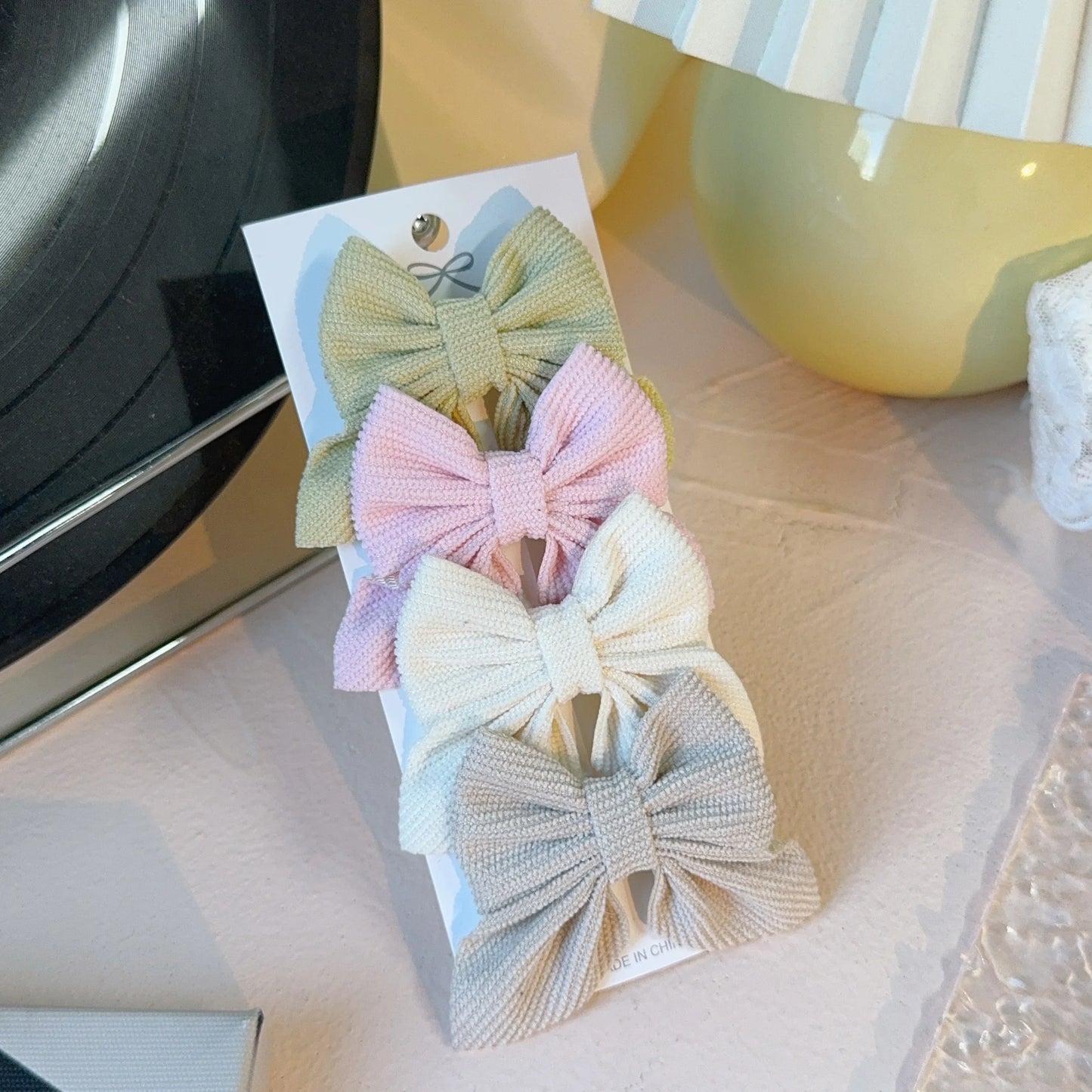 4er Set Haarnadeln mit Schleifen für Mädchen aus Nylon Sicherer Halt