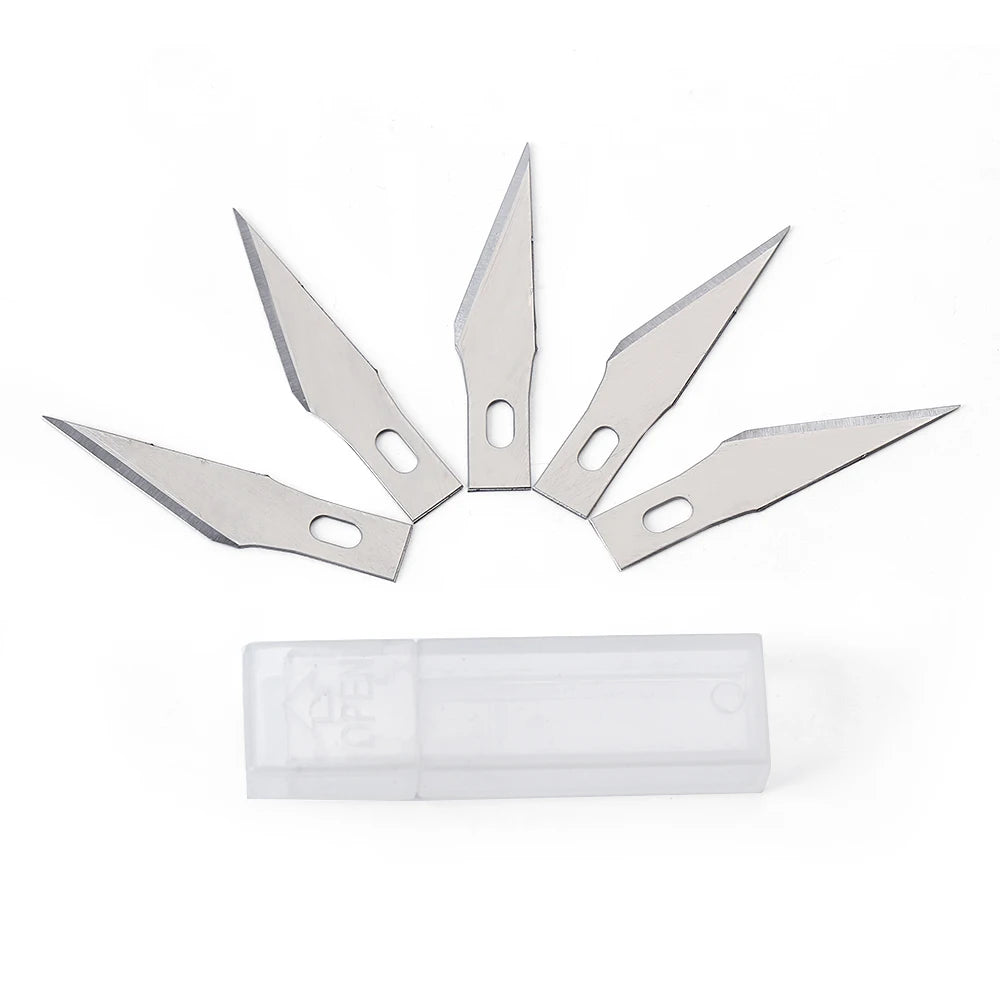 Metall Skalpellmesser Set mit 5 Klingen für DIY Gravur und Reparatur