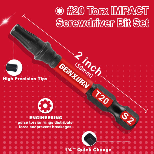 2 Zoll T20 Torx Schraubendreher-Set Magnetisch S2 Stahl 30-49 Teile