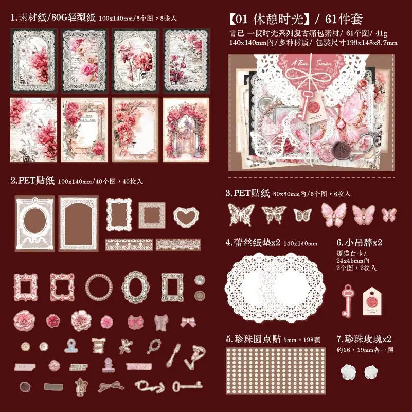 Retro Spitze Multimaterial Itabag DIY Dekoratives Taschenset