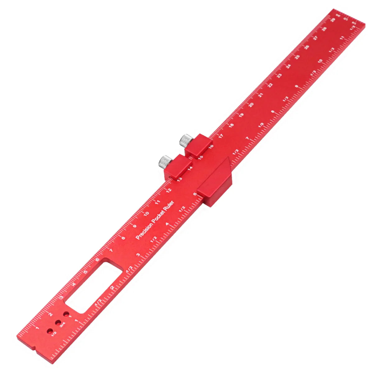 Präzises Aluminium-Taschenlineal mit Schiebeanschlag - Winkelfunktion 160-300mm
