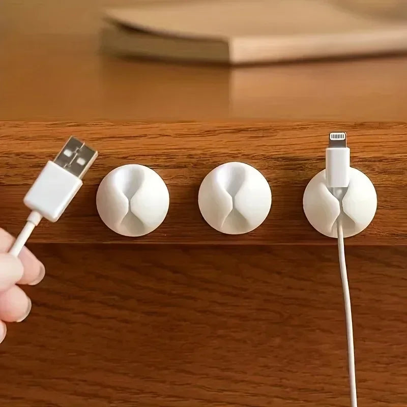 Silikon Kabelhalter rund 1cm | Mini Organizer für Desktop Kabelmanagement