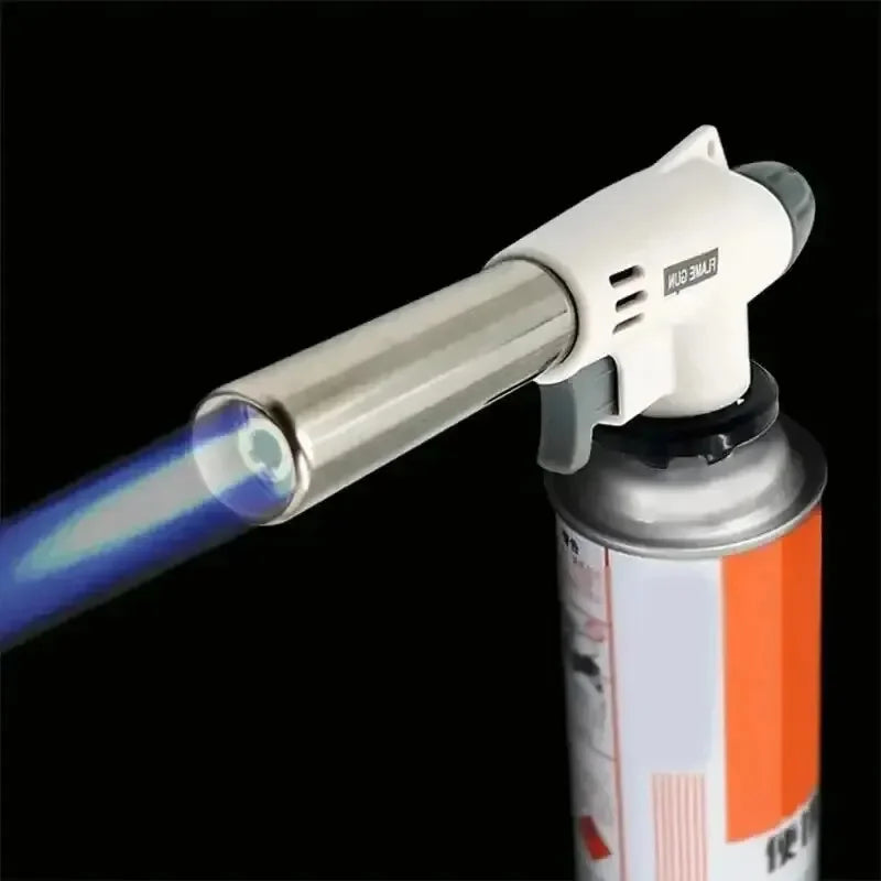 Vielseitiger Gasbrenner mit bis 1350℃ Flamme, elektronischer Zündung, weiß-silber