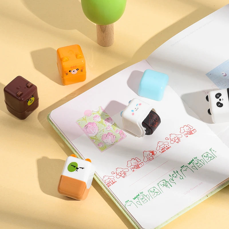 Kreativer Rollstempel mit niedlichen Tiermotiven für DIY Dekoration