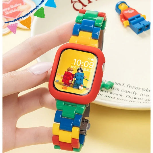 Buntes Acryl-Uhrenarmband mit Faltschließe für Apple Watch Modelle
