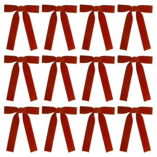12 Samt Weinrote Schleifen für Weihnachtsbaum & Party Deko