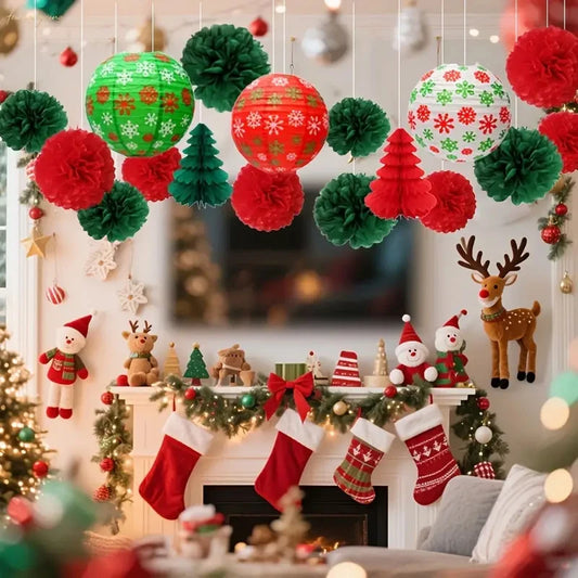 Festliches 15-teiliges Weihnachtsdekorationsset für Feiern