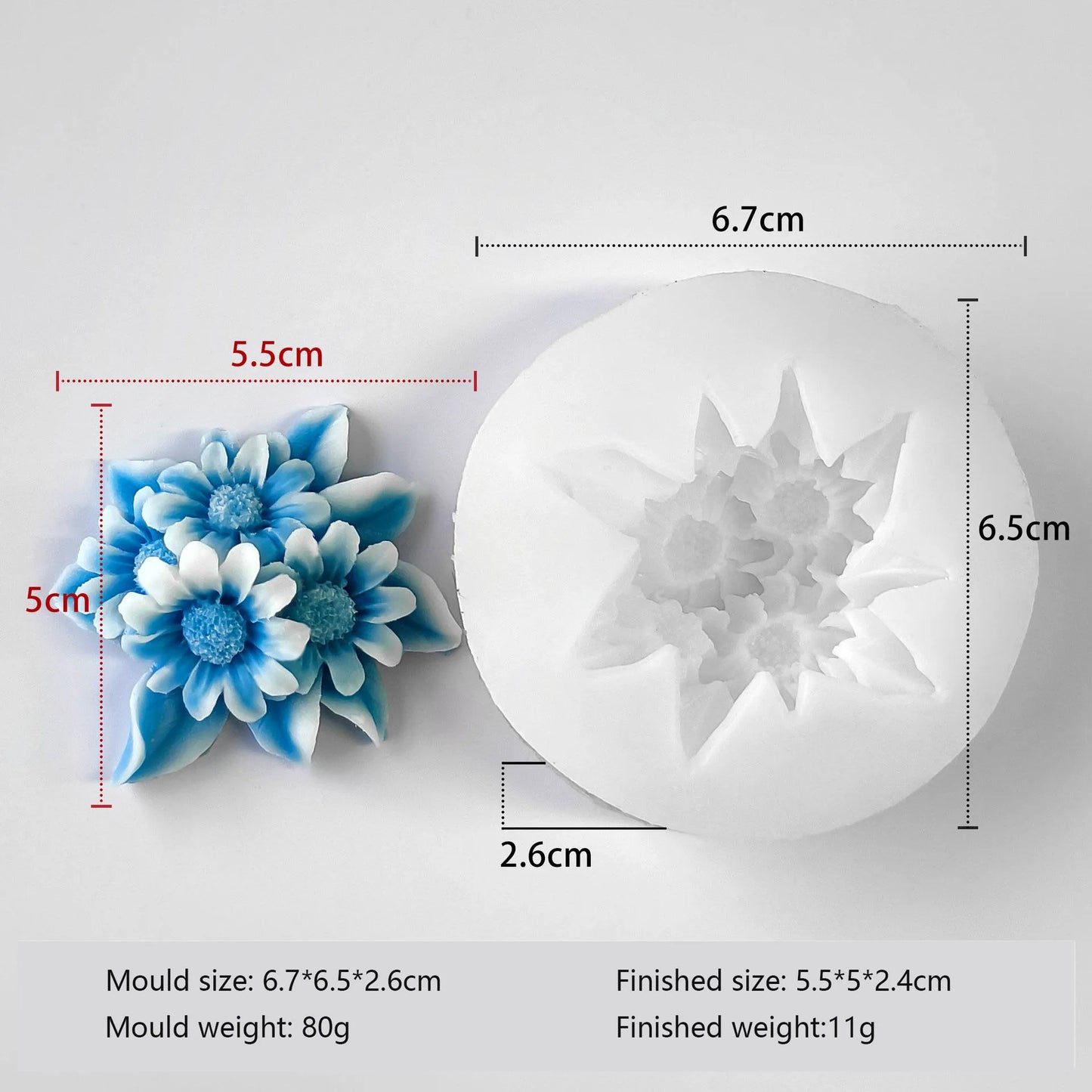 Blumen-Silikonform für DIY-Arbeiten mit Aromatherapie, Kerzen und Kunstharz