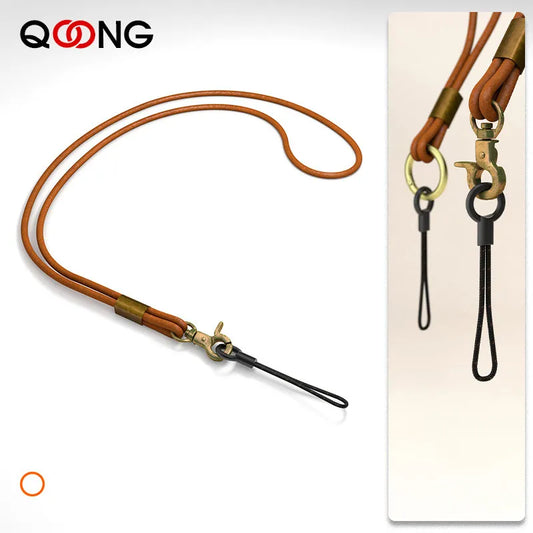 Echtes Leder Schlüsselanhänger Seil mit Karabiner für Handy und Schlüssel