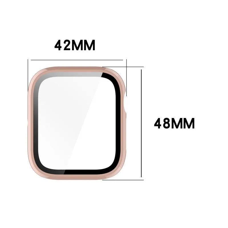 PC und gehärtetes Glas Schutzgehäuse für Smartwatch mit stoßfester Hülle