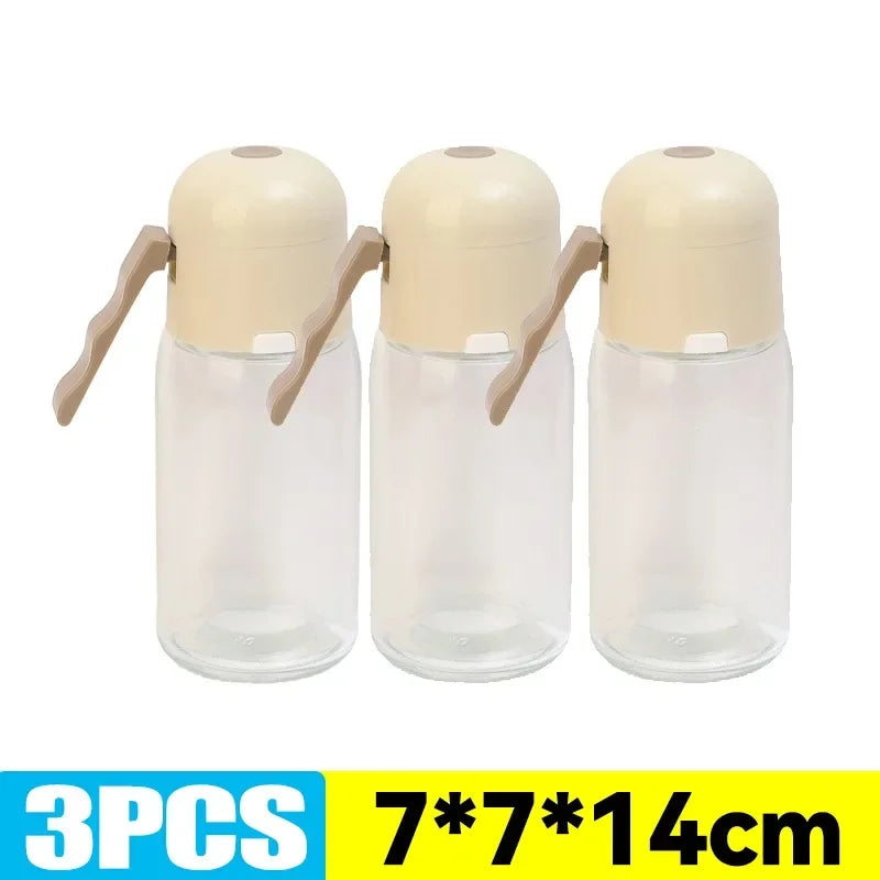 Glas Gewürzflasche mit Push-Salzspender 7x7x14cm Pfefferstreuer Küche