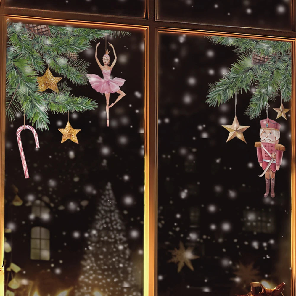 Doppelseitige Fensteraufkleber als wiederverwendbare Weihnachtsdekoration