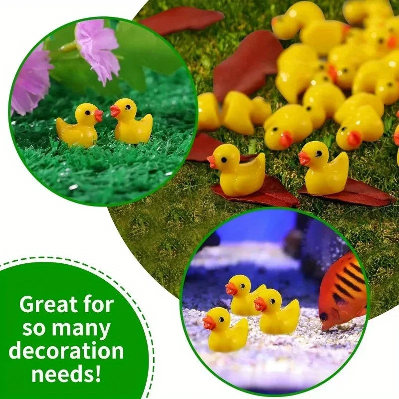 200 Mini-Harz-Enten in Gelb für Gartenhandwerk und Landschaftsgestaltung