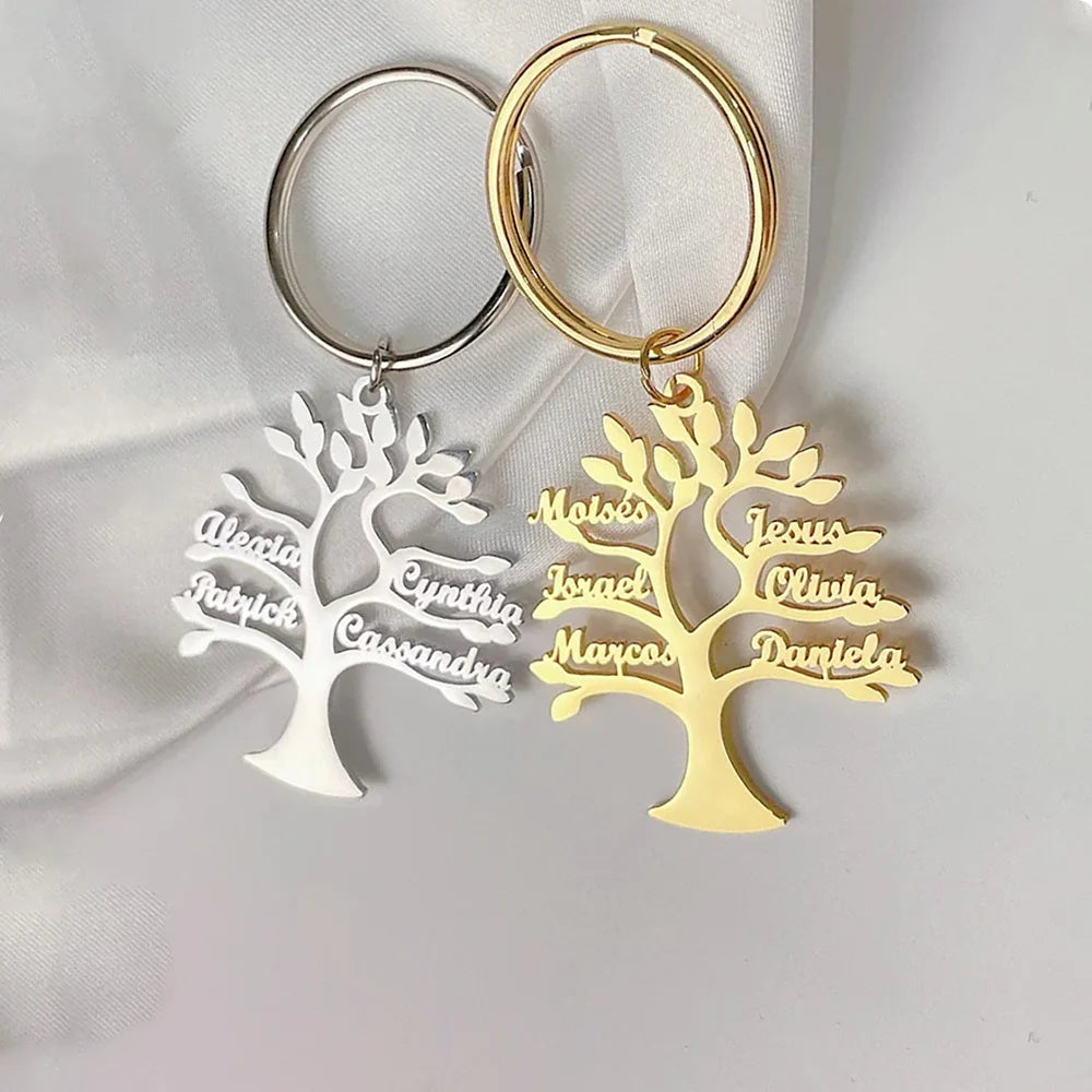 Personalisierter Baum des Lebens Schlüsselanhänger Edelstahl Frauen Geschenk