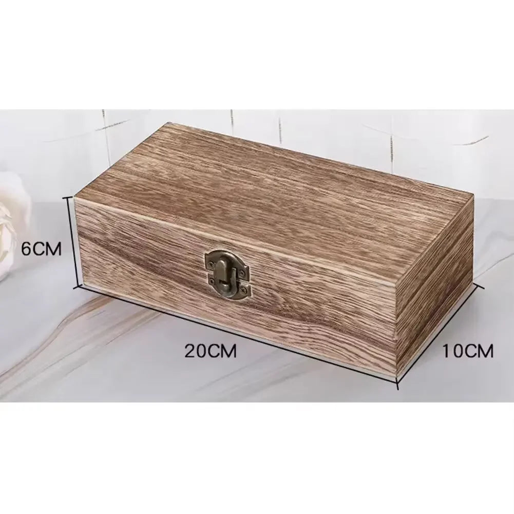 Retro Holz-Aufbewahrungsbox mit Metallverschluss für stilvolle Ordnung