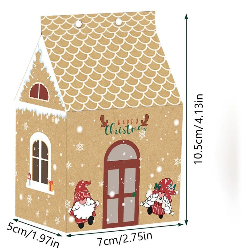 24 Geschenkboxen aus Kraftpapier mit Etiketten für Weihnachten