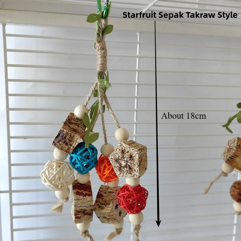 Vogel Kauspielzeug Baumwolle Seil Tannenzapfen für Papagei Nymphensittich