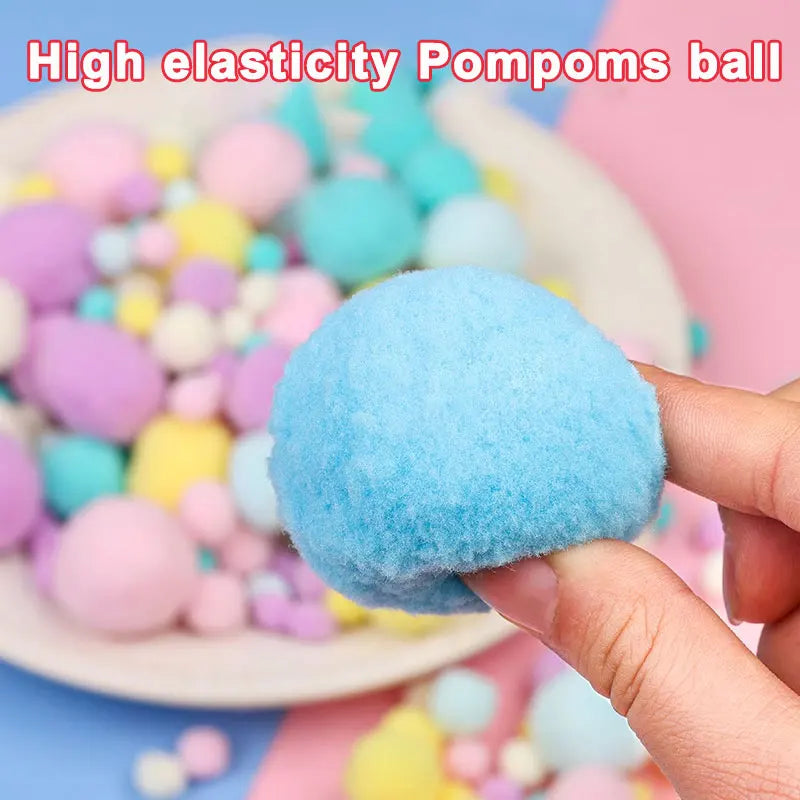 160 bunte Bastel-Pompons 8-30 mm – weicher DIY-Mix für kreative Projekte