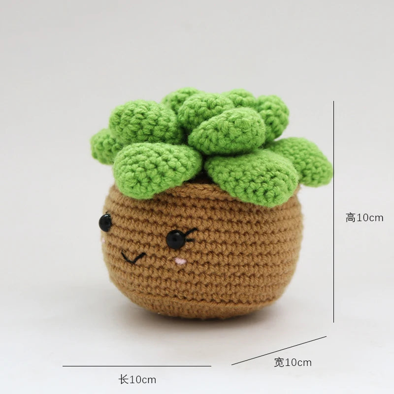 Kawaii Häkelblumentopf für Schreibtisch Auto Dekor Emotionale Unterstützung