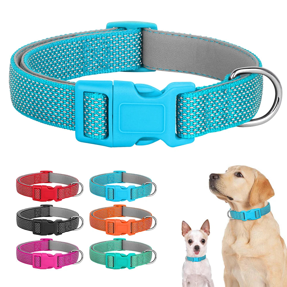 Reflektierendes Nylon Hundehalsband verstellbar für kleine und große Hunde