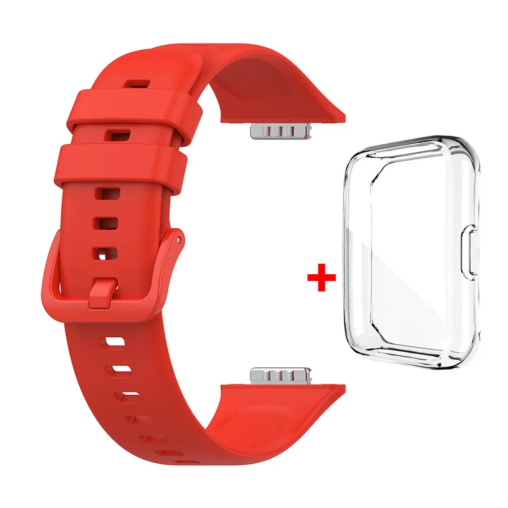 Flexibles Silikonarmband - transparente TPU-Hülle – Ersatz für Huawei Watch Fit 2